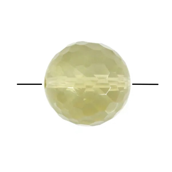 Quartz lemon de couleur jaune, de forme rond facetté, 18mm x 1pc