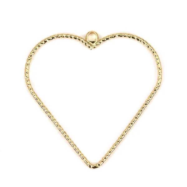 Breloque en forme de coeur , de taille 1x30mm x 2pcs