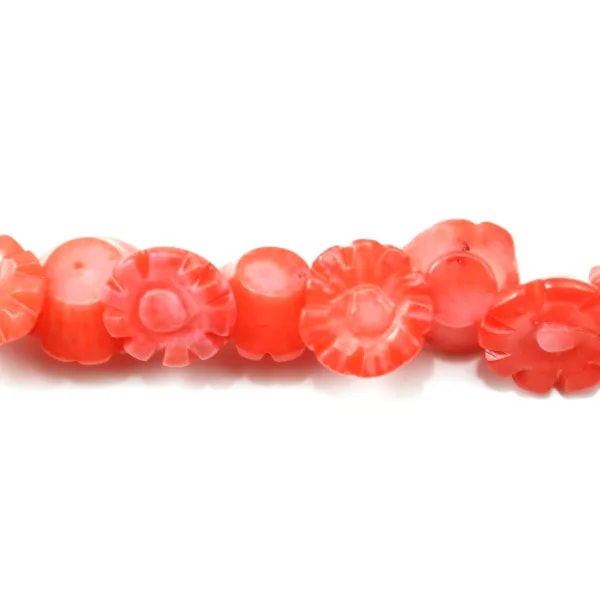 Bambou mer teinté orange Fleur 8.5-10MM 