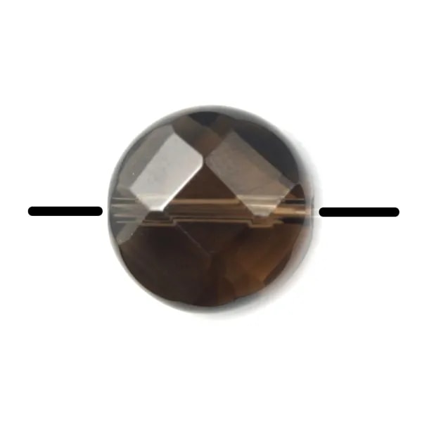 Quartz Fumé Rond Plate Facette 8mm x 40 cm 