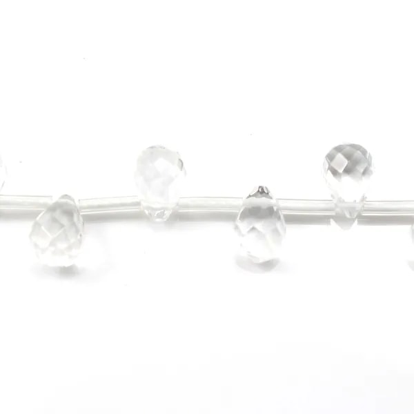 Cristal de roche Goutte Facette 6x9mm x 4 st