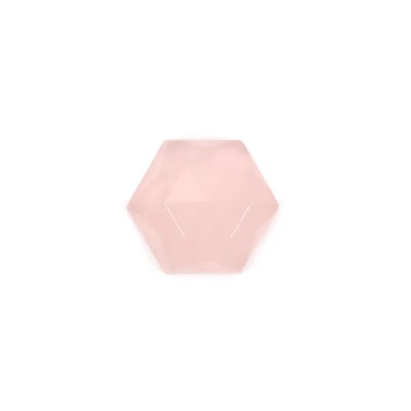 Quarzo rosa sfaccettato esagonale cabochon 10mm x 1pc