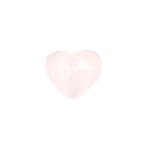 Cabochon Quartz rose coeur facetté 9x10mm x 1pc