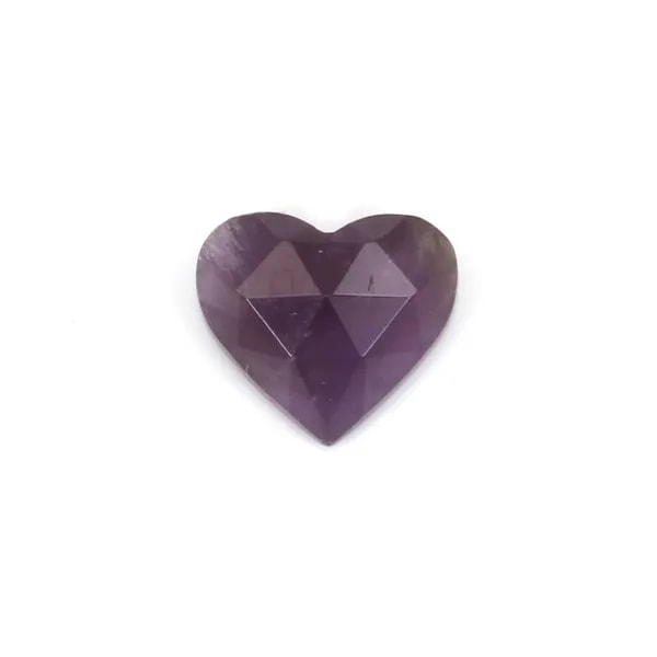 Cabochon Améthyste coeur facetté 9x10mm x 1pc