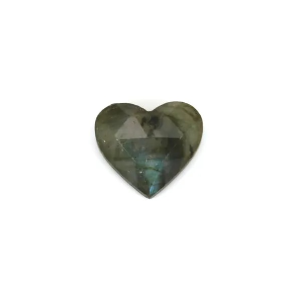 Labradorit Herz facettiert Cabochon 9x10mm x 1pc