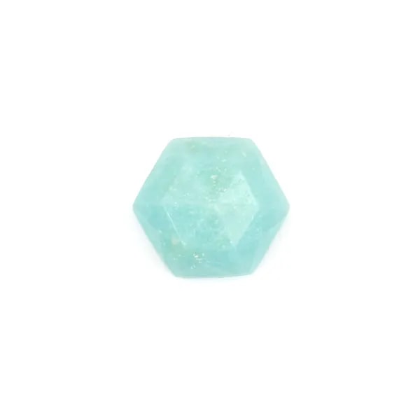 Amazzonite sfaccettata esagonale cabochon 10mm x 1pc