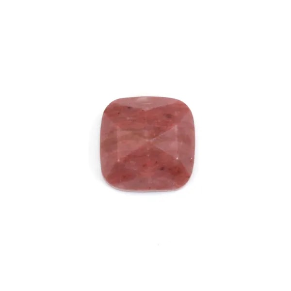 Rhodonit-Cabochon quadratisch facettiert 9mm x 1pc