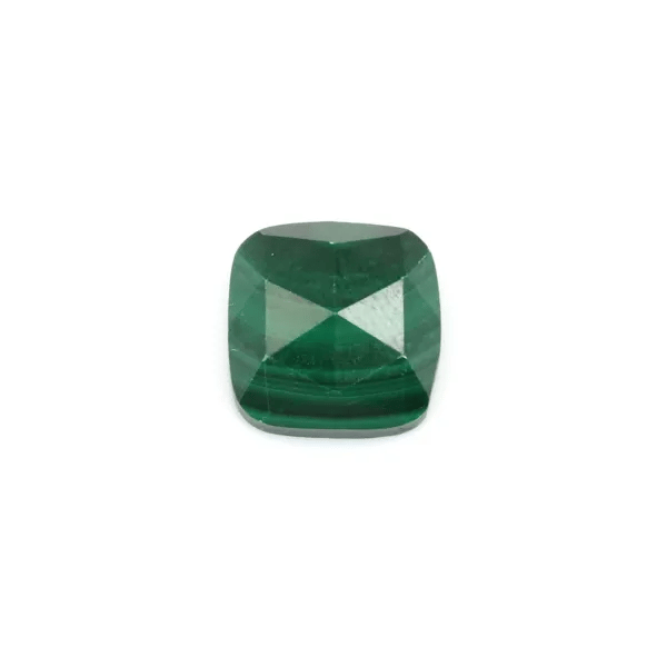 Cabuchón cuadrado facetado de Malaquita 9mm x 1ud