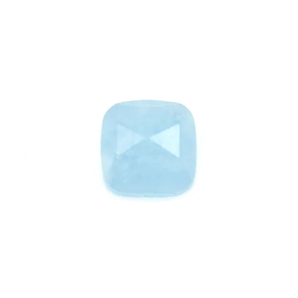 Square faceted Aquamarine cabochon 9mm x 1pc
