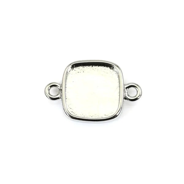 Espaciador para cabujón cuadrado de 9mm - Plata x 1pc