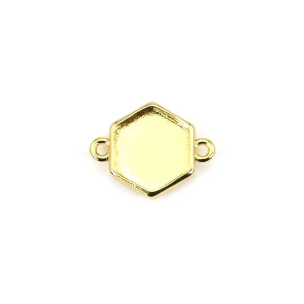 Intercalaire pour cabochon hexagone 10mm - Doré x 1pc