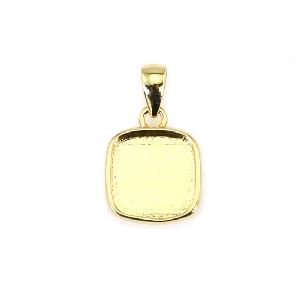 Anhänger Träger Cabochon Quadrat 9mm - Vergoldet x 1St