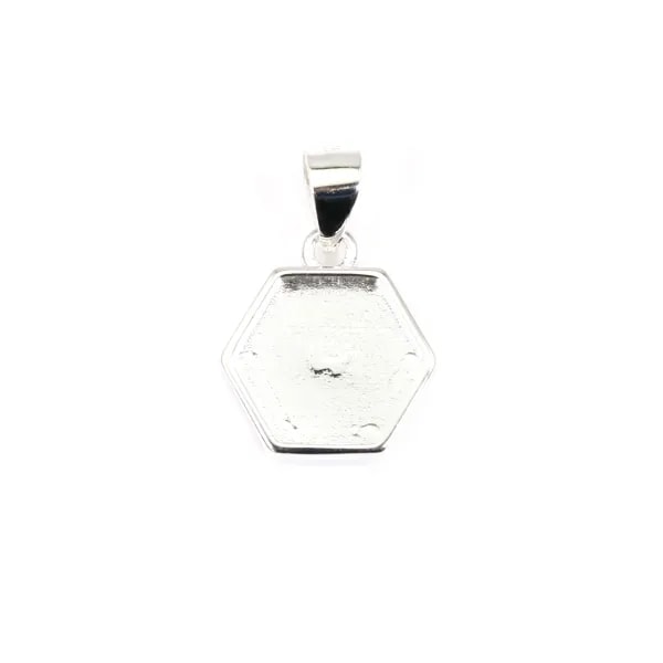 Anhänger Halterung für 10mm Sechskant-Cabochon - 925er Silber x 1Stk