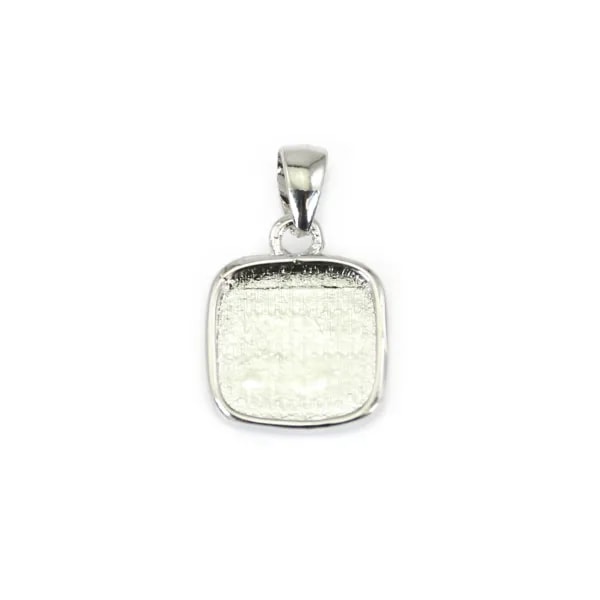 Colgante soporte cabujón cuadrado 9mm - Plata x 1pc