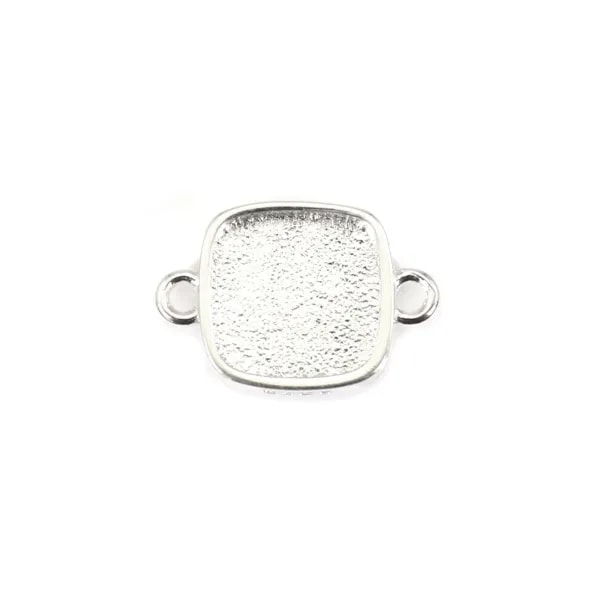 Espaçador para cabochão quadrado 9mm - Prata 925 x 1pc
