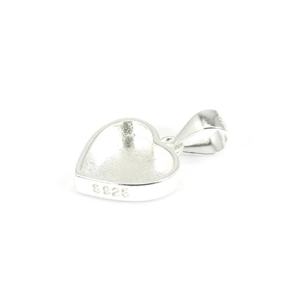 Ciondolo per cuore cabochon 9x10mm - Argento 925 x 1pc