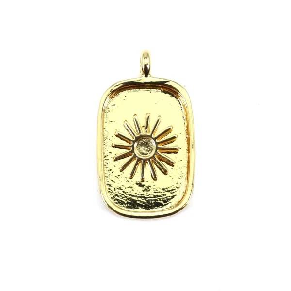 Pendentif support pour cabochon rectangle & rond - Doré x 1pc