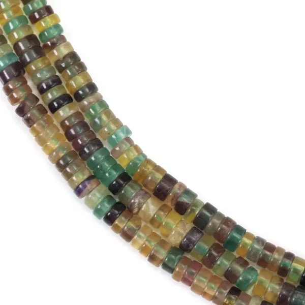 Fluorite rondelle heishi 2x4mm x 40cm