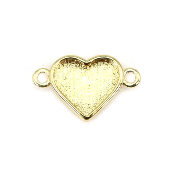 Intercalaire pour cabochon coeur 9x10mm - Doré x 1pc
