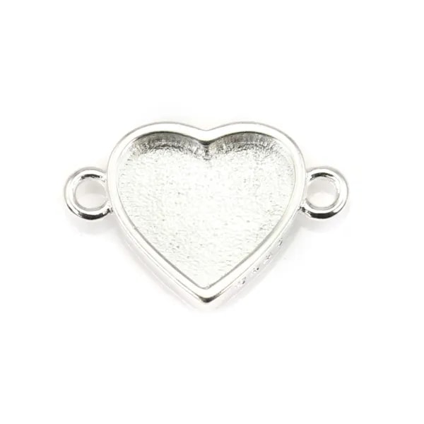 Zwischenlage für Herz Cabochon 9x10mm - 925er Silber x 1Stk