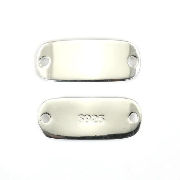 Inserção de barra retangular gravável 7x16mm - Prata 925 x 1pc