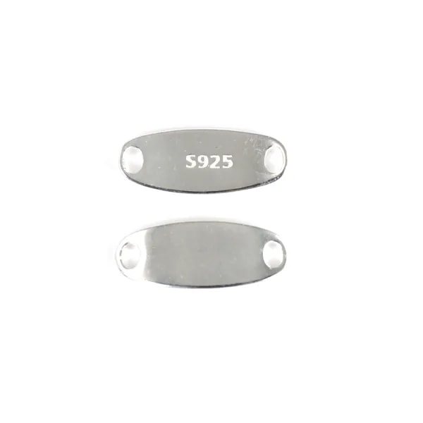 Inserto de barra de grabado oval 6x14mm - Plata 925 x 1pc