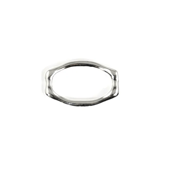 Anel Oval Estilizado 9x15mm - Prata 925 x 1pc