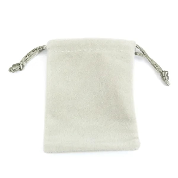 Pochette en velours gris, 7x9 cm x 1pc