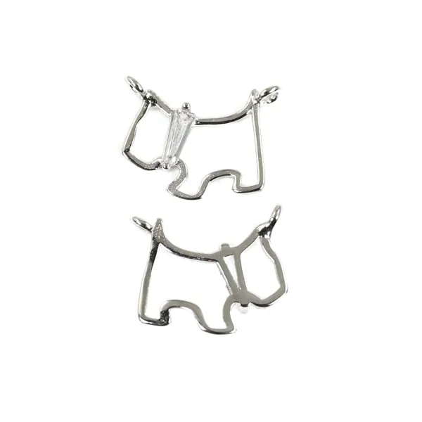Espaçador para cães 8x11mm - Óxido de zircónio e prata 925 com banho de ródio x 1 unidade