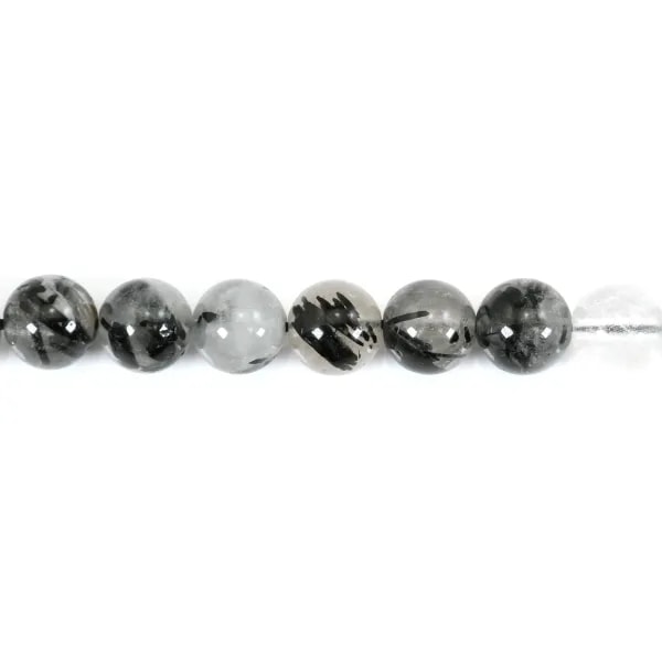 Quartz rutile noir 8mm x 40cm