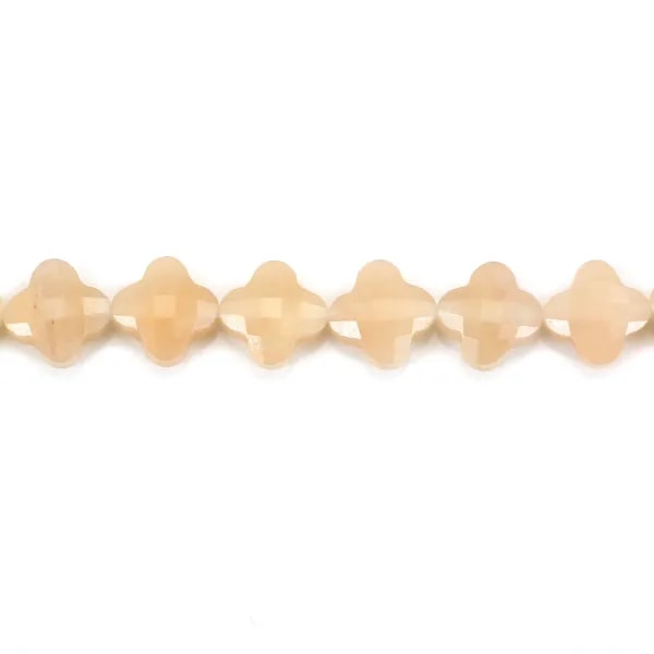 Aventurine orange trèfle facetté 10mm x 39cm