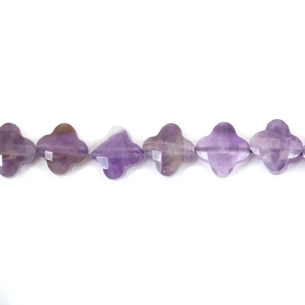 Améthyste trèfle facetté 10mm x 39cm