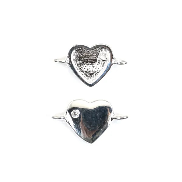 Herz Abstandhalter 7x12mm - Zirkoniumoxid & 925er Silber rhodiniert x 1Stk