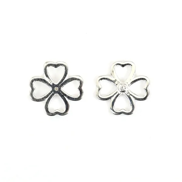 10.5mm Charm Trébol Calado - Óxido de Circonio y Rodio Plata 925 x 1pc