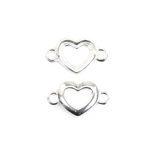 Intercalaire coeur ajouré 6x10mm - Argent 925 x 1pc