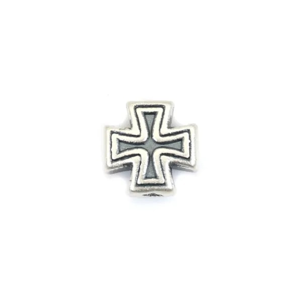 Pearl spacer cross 8mm - Silver 999 niello x 1pc