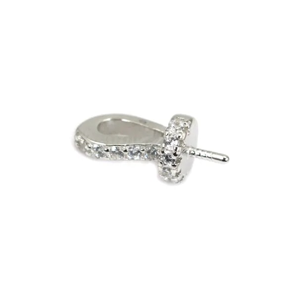 Strass-Reling für Semi Pierced 11mm - Zirkoniumoxid & 925er Silber rhodiniert x 1Stk