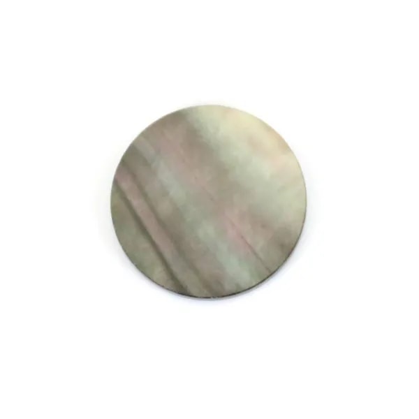 Cabochon Perlmutt grau rund flach 8mm x 1pc