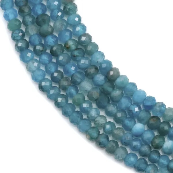Apatite rondelle facette 2x3mm x 40cm