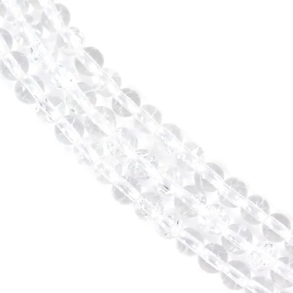 Cristallo di rocca incrinato rotondo 4 mm x 39 cm