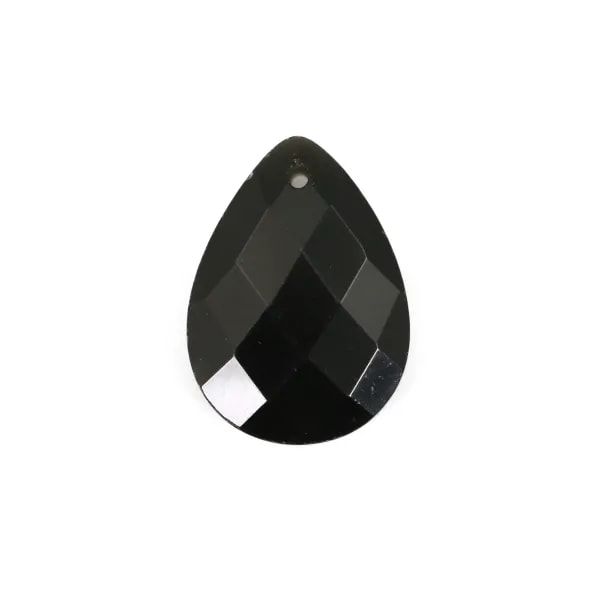 Obsidian-Anhänger Tropfen facettiert 13x18mm x 1pc