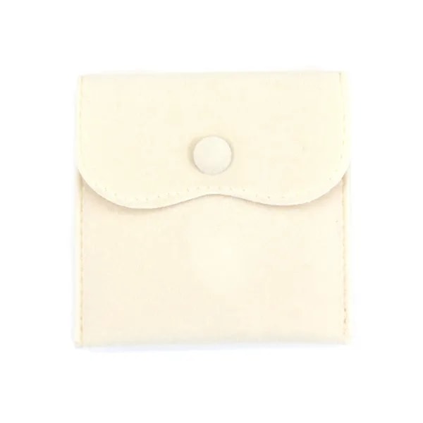 Astuccio in velluto beige con bottoni 10x10cm x 1pc