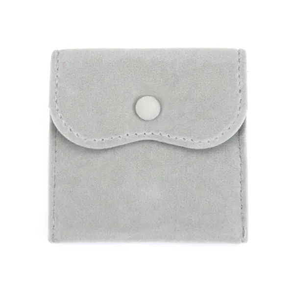 Astuccio per bottoni in velluto grigio 10x10cm x 1pc