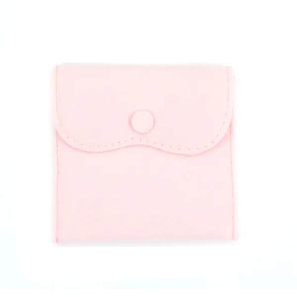 Bolsa de veludo cor-de-rosa com botões 10x10cm x 1 unidade