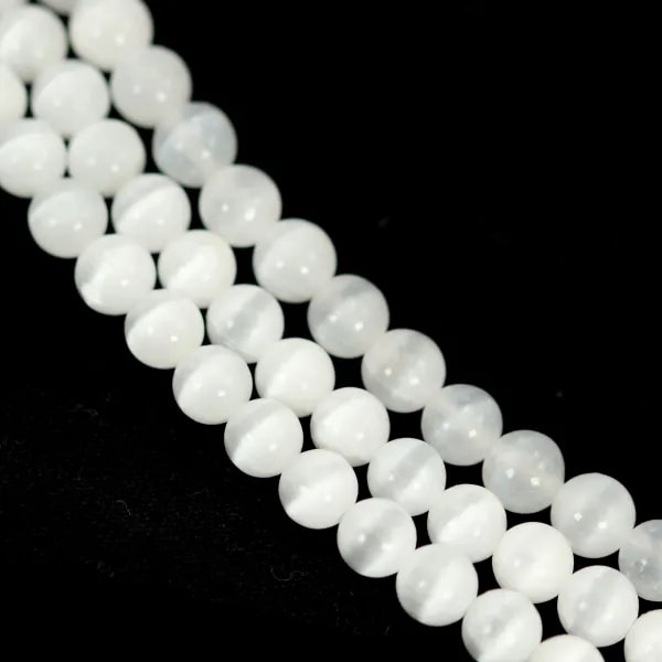 Selenite 6,5 mm rotonda, qualità A x 39 cm