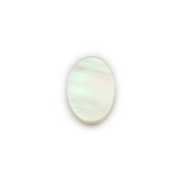 Cabochon nacre, de forme ovale plate, 10x14mm x 2pcs