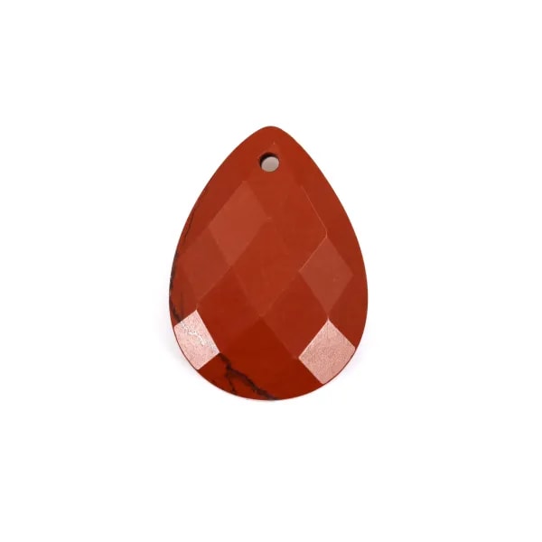 Colgante Gota Jaspe Rojo facetado 13x18mm x 1ud