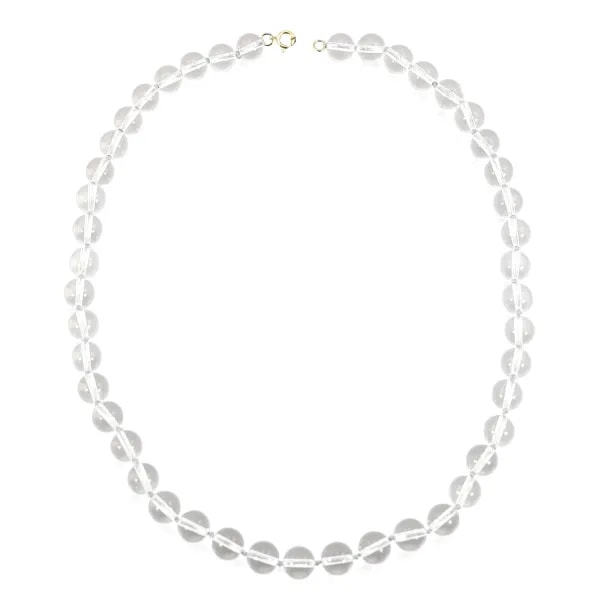 Collier Cristal de roche rond 8mm x 1pc