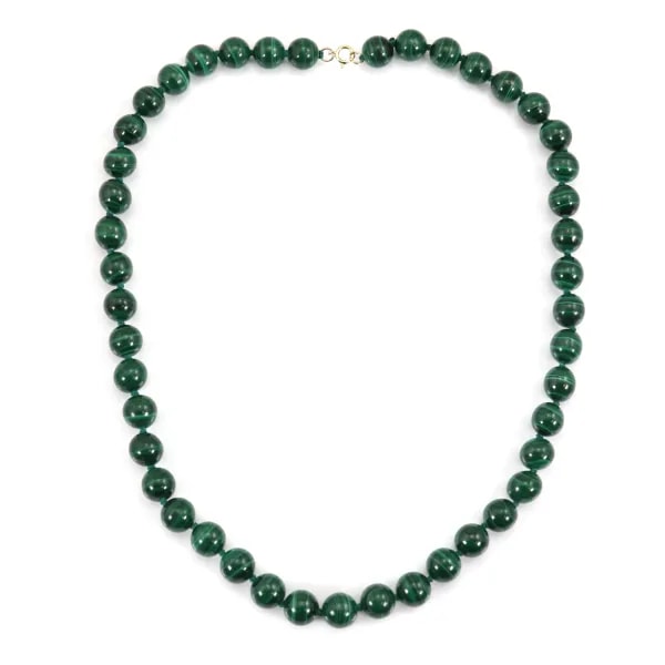 Collar de malaquita redonda 8mm x 1ud