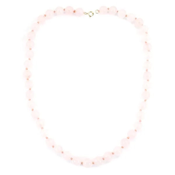 Collana rotonda di quarzo rosa 8mm x 1pc